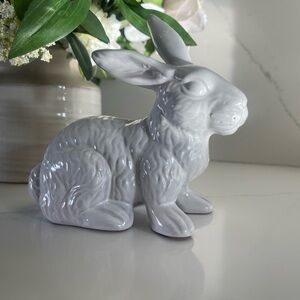 Vintage white glazed pottery bunny figurine,by Midwest Cannon Falls Pottery